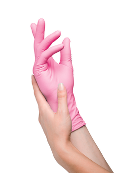 Перчатки нитриловые розовые SafeTouch без пудры 100шт M