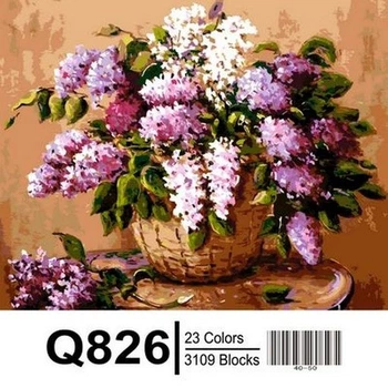 Картина по номерам в коробке Mariposa Букет сирени в корзине 40х50см (Q826)
