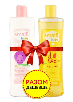 Набор увлажняющий лосьон для тела Amalfi "Алоэ Вера" 400 мл+Amalfi Baby шампунь "Ромашка" 415 мл