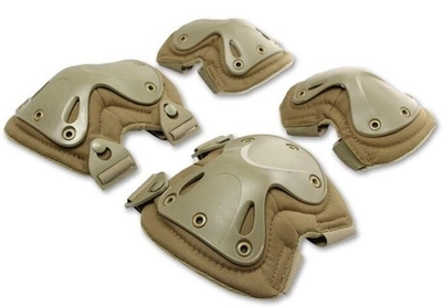 Комплект защиты тактической наколенники, налокотники MHZ F001, песочный