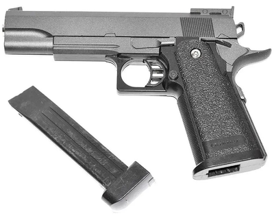 Страйкбольний спрінговий пістолет Galaxy Colt M1911 з кобурою на кульках BB 6 мм металевий Black