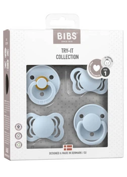 Набір пустушок BIBS Try-it Box, 4 шт. Baby Blue, розмір 1