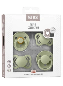 Набір пустушок BIBS Try-it Box, 4 шт. Sage, розмір 1