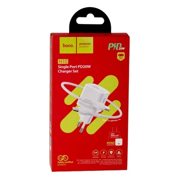 Сетевое Зарядное Устройство Hoco N10 PD 20W Type-C to Lightning 3A