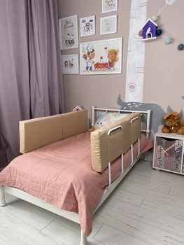 Бортики на ліжко бежеві. Розмір 1 секції 50*30*7 см. Z2499 Стандартный бежевый