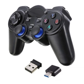 Бездротовий геймпад джойстик для Android TV Box, Smart TV, планшета + перехідник Type-C - USB Primo чорний