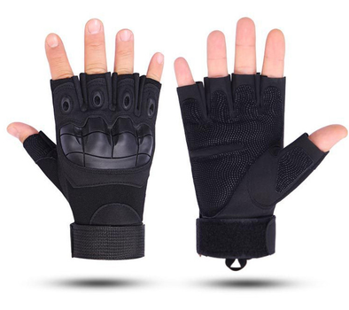 Тактические, штурмовые беспалые перчатки (велоперчатки, мотоперчатки) TG-04 Black XL