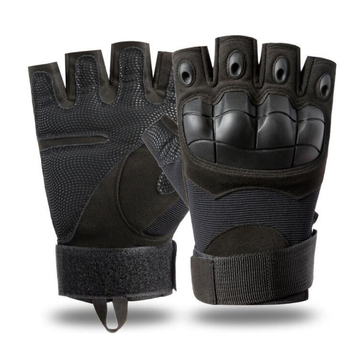 Тактические, штурмовые беспалые перчатки (велоперчатки, мотоперчатки) TG-04 Black M