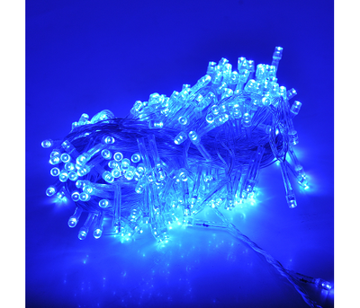 Гірлянди 200LED (Діод) Blue, 8 режимів, 13.5 метрів, чорна ізоляція, BOX