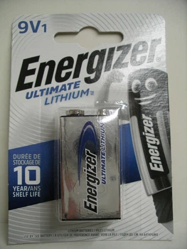 Батарейка литиевая Energizer Ultimate Lithium 9V1/LA522, 6F22