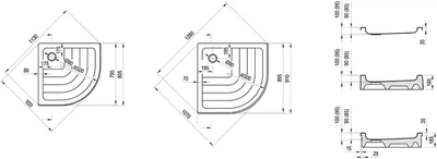 Душевой поддон RAVAK RONDA-90 EX-R A207001320