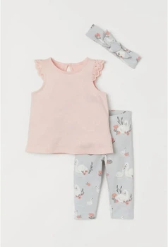 Костюм для девочки розово-серый Лебеди H&M 86см (40004977)