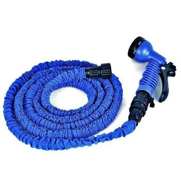 Садовый Шланг Magic Hose для полива саморастягивающийся с водным распылителем 7 режимов 30 м синий