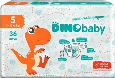 Підгузки дитячі Dino Baby 5 (11-25 кг) 36 шт