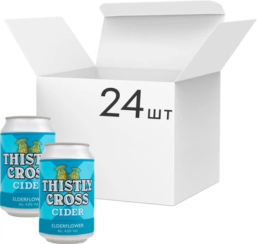 Упаковка сидра Thistly Cross Elderflower яблочный 4% 0.33 л x 24 шт (250011496730)