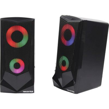 Акустична система Maxxter csp-u003rgb пластиковий корпус, 6 Вт, usb живлення, rgb підсвічування, пульт, чорний колір