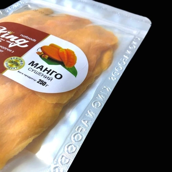 Сушеный манго натуральный 100% без сахара 250 г Natural Mango NaFoods King (NaFKing-250)