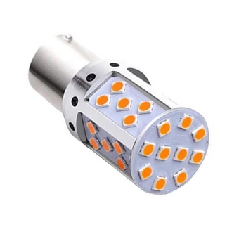 Світлодіодна лампа з цоколем 1156 35SMD 3030 12V Жовта canbus зі зміщеним кріпленням Autoexpect (11421)