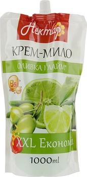 Рідке крем-мило "Нектар. Оливка та лайм" - Aqua Cosmetics (дой-пак) 1000ml (900124-30425)