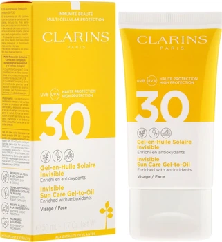 Солнцезащитный гель для лица - Clarins Gel-en-Huile Solaire Invisible Visage SPF 30 50ml (628571-12565)