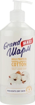 Мыло жидкое "Молочный протеин и хлопок" - Grand Шарм Maxi Milk Protein & Cotton Toilet Liquid Soap 500ml (694739-29812)