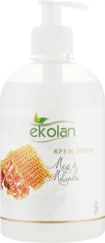 Крем-мило "Мед-молоко" з дозатором - Ekolan 500ml (733195-30773)