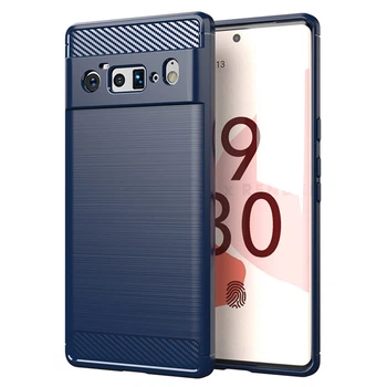 Чохол Lenuo Carbon Fiber для Google Pixel 6 Pro Navy Blue