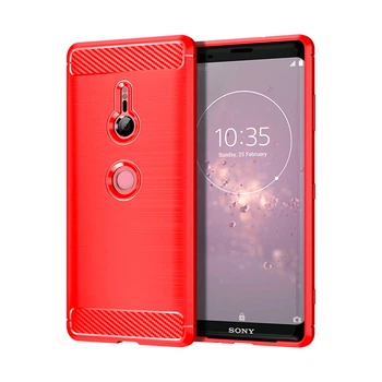 Чохол Lenuo Carbon Fiber для Sony Xperia XZ3 H9436 / H8416 Red