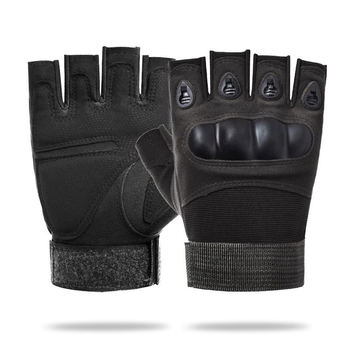 Тактические беспалые перчатки (велоперчатки, мотоперчатки) Eagle Tactical ET-01 Black Размер М