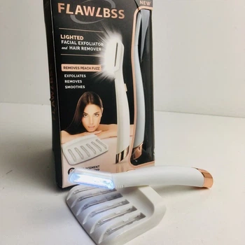 Триммер женский для бровей Flawlbss 6 насадками белый