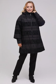 Женская демисезонная куртка большого размера UF-fashion 963 - r 52 черний