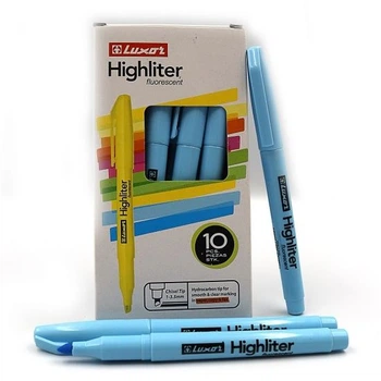 Текстовиділювач Luxor Highliters блакитний тонкий 1-3.5 мм 10 шт в уп