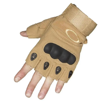Беспалые военные перчатки (походные, армейские, защитные, охотничьи) Песочный . Размер М(23998dog)(LIVE)