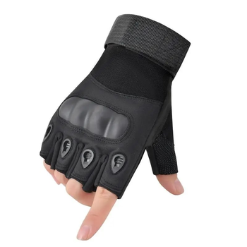 Військові штурмові рукавички без пальців Combat (похідні, армійські, захисні, мисливські) Чорний Розмір M (23999jnjj)(LIVE)