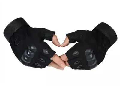 Беспалые военные перчатки (походные, армейские, защитные, охотничьи) Черный Размер : L (23998llol)(LIVE)
