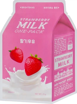 Тканинна маска "Напівниця" - A'pieu Strawberry Milk One-Pack 21g (387631-622)