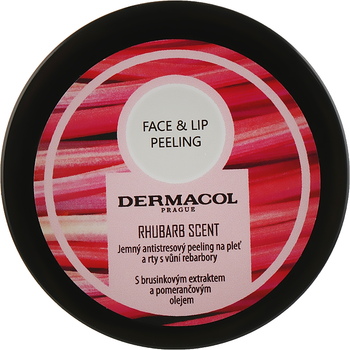 Скраб для лица и губ "Ревень" - Dermacol Face & Lip Peeling Rhubarb Scent Peeling 50g (966272-33519)