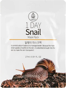 Маска тканевая для лица с экстрактом муцина улитки - Med B Mask Pack Snail 27g (877751-17289)