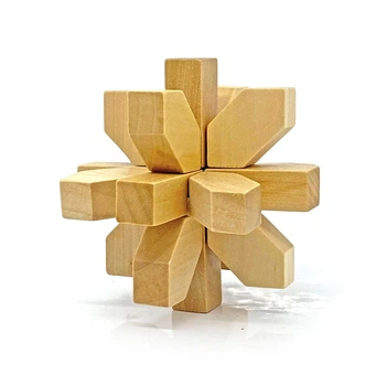 Деревянная 3D головоломка BurrPuzzle Снежинка