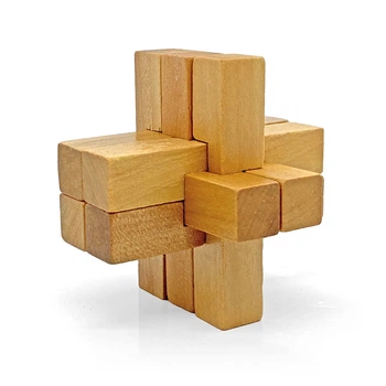 Деревянная 3D головоломка BurrPuzzle Крест-1