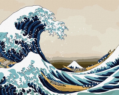 Картина по номерам Идейка Большая волна в Канагаве Кацусика Хокусай 40х50 см (KHO2756)