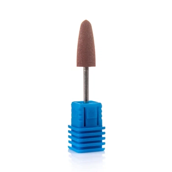 Фреза силиконовая Nail Drill для шлифовки и полировки ногтей (Пуля длинная) 824BR, коричневая.