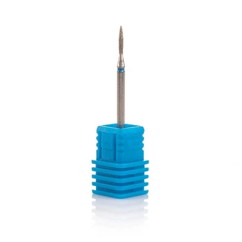 Фреза алмазная Nail Drill для обработки кутикулы (Пламя), 243 014B, диаметр 1,4 мм. (синяя насечка)
