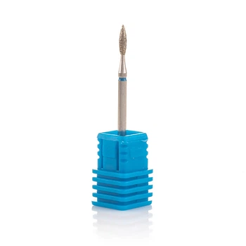 Фреза алмазная Nail Drill для обработки кутикулы (Пламя), 243 021B, диаметр 2,1 мм. (синяя насечка)
