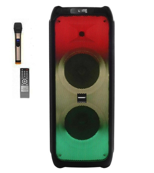 Акумуляторна акустична система ZX7776 НЧ2x6 дюйм, USB, SD, FM радіо, Bluetooth, радіомікрофон, ДУ