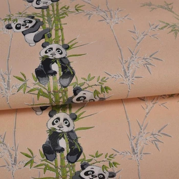 Обои виниловые Vinil Wallpaper Factory Панды декор 1,06х10,05м персиковый (ДХН-1427/1)