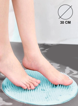 Антиковзкий масажний килимок для ніг Блакитний у ванну Настінний нековзний силіконовий