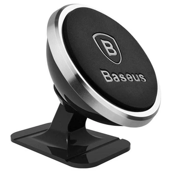 Автомобільний тримач для мобільного телефону на присосці Baseus Magnetic Mount Holder Paste Type сріблястий