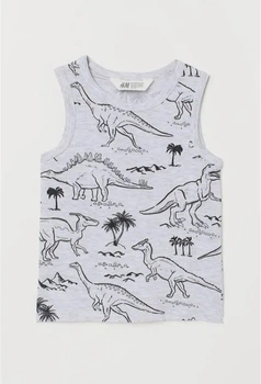 Майка для мальчика серая Динозавры H&M 122-128см (40005036)