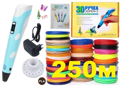 3D-ручка KYY з Еко Пластиком 250м PLA Блакитна
